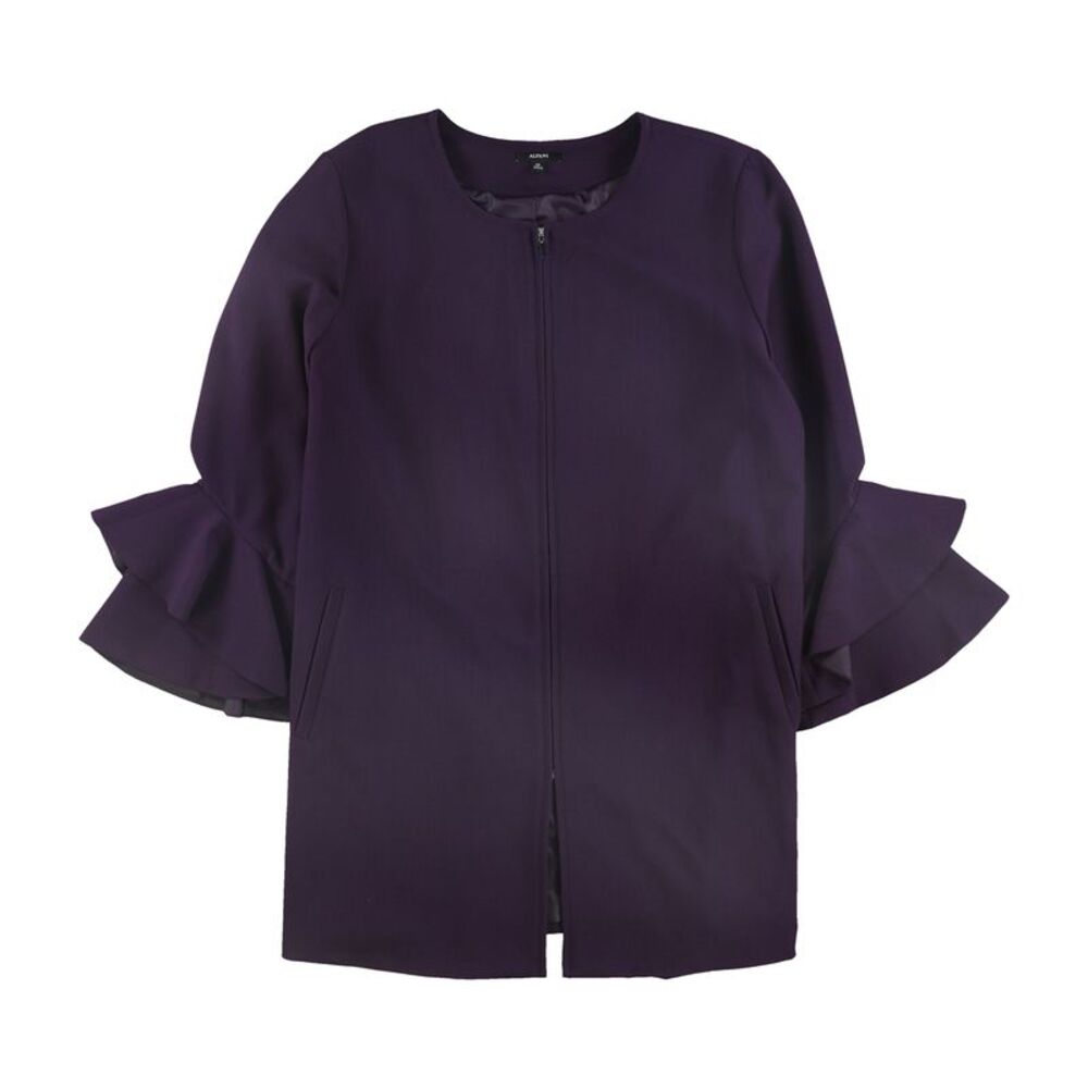 Alfani Womens Flared-Sleeve Jacket, Purple, S, DM